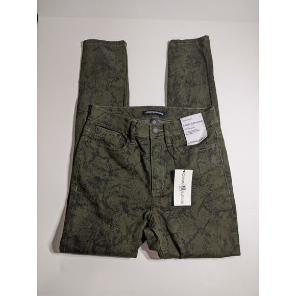 Calvin Klein Skinny Jeans‎ High Rise Python Print 26 Cropped Ankle Stylish Snake - Picture 5 of 10